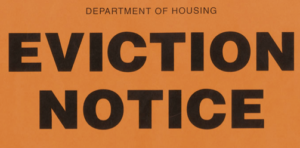 An image with the words department of housing eviction notice