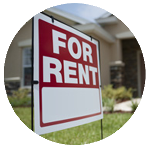 A "For Rent" sign outside of a home that could be receiving Ronhert Park property management from Alliance